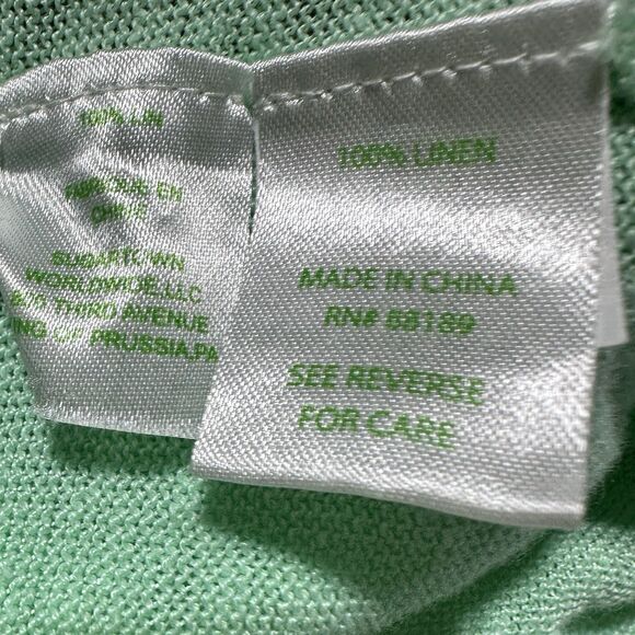 Lilly Pulitzer Alana Sweater 100% Linen Women's Size L Large Green Pullover - Picture 5 of 11